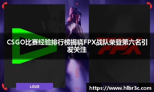 CSGO比赛经验排行榜揭晓FPX战队荣登第六名引发关注